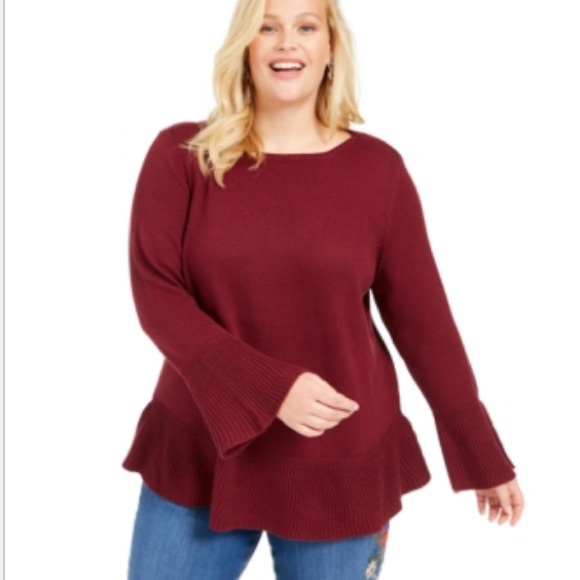 Style & Co. Sweaters - Style & Co Plus Size Ruffled Sweater